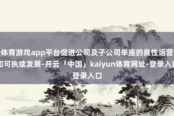 体育游戏app平台促进公司及子公司举座的良性运营和可执续发展-开云「中国」kaiyun体育网址-登录入口