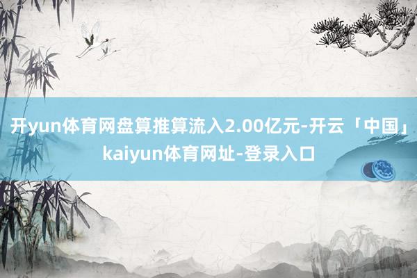 开yun体育网盘算推算流入2.00亿元-开云「中国」kaiyun体育网址-登录入口