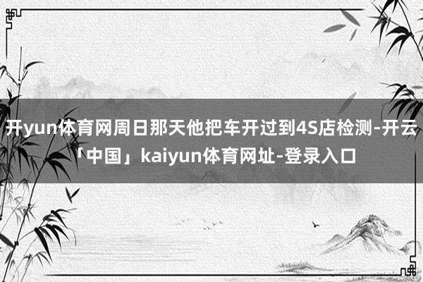 开yun体育网周日那天他把车开过到4S店检测-开云「中国」kaiyun体育网址-登录入口