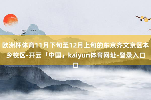 欧洲杯体育11月下旬至12月上旬的东京齐文京区本乡校区-开云「中国」kaiyun体育网址-登录入口
