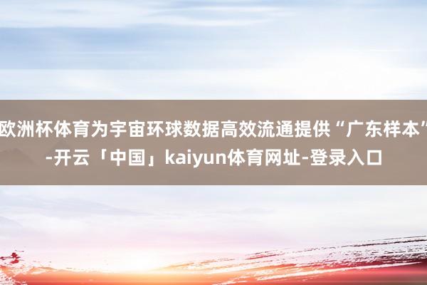 欧洲杯体育为宇宙环球数据高效流通提供“广东样本”-开云「中国」kaiyun体育网址-登录入口