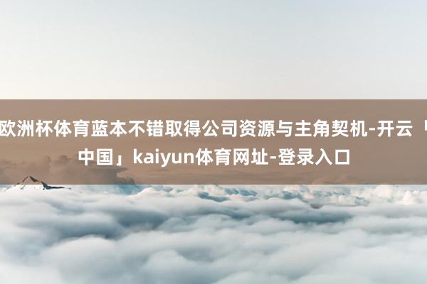 欧洲杯体育蓝本不错取得公司资源与主角契机-开云「中国」kaiyun体育网址-登录入口